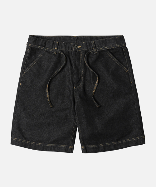 STRING DENIM SHORTS BLACK