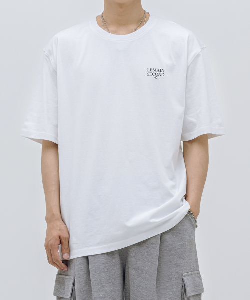 MUSINSA | LEMAIN SECOND Small Logo Oversized Fit Short Sleeve T-shirt ...