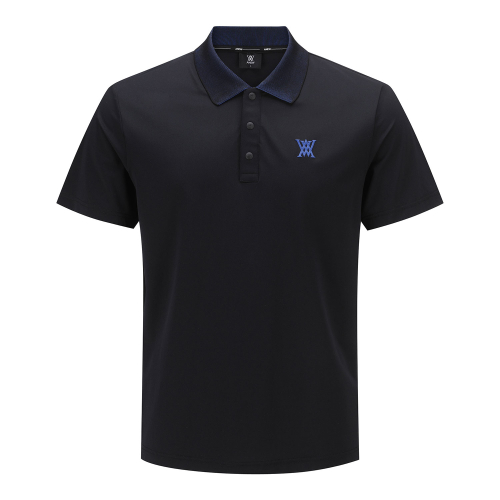 MEN COLLAR POINT SHORT T-SHIRT BK