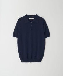 Collar Half Knit_Navy