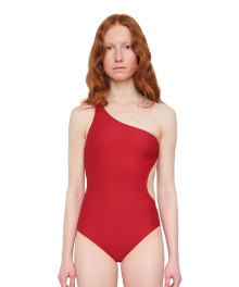 ONE SHOULDER SWIMSUIT [RED]