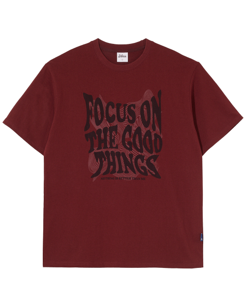 GEOMETRY LETTERING TEE burgundy