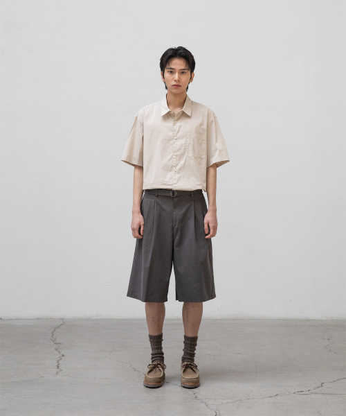 어나더 오피스(ANOTHER OFFICE) Hemingway Bermuda Pants (Black