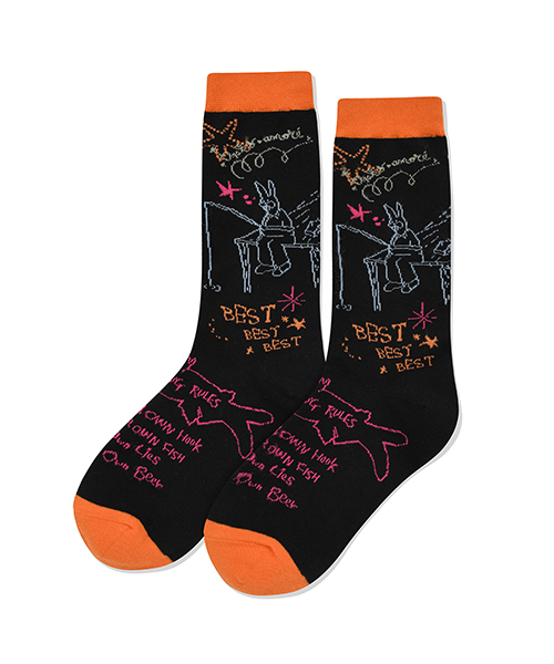 FISHING GRAPHIC SOCKS [BLACK]
