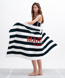 MOUVEMENT CLASSIC STRIPE BEACH TOWEL navy