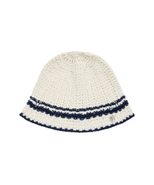 MOUVEMENT STRIPE BUCKET HAT ivory