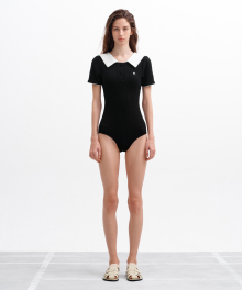 MOUVEMENT COLLAR SWIMSUIT black