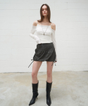 프롬웨얼(FROMWHERE) Cotton Ballon Mini Skirt Charcoal