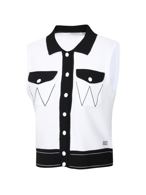 Поло-жилет CO Denim-like L_White