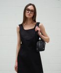 프롬웨얼(FROMWHERE) Line Sleeveless  Mini Dress Black