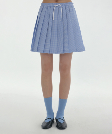 [24SS clove] Pleats Banding Skirt  (Blue)