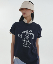 [24SS clove] Swing Bunny T-Shirt (Navy)