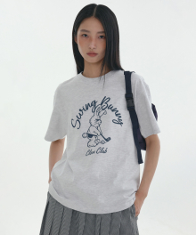 [24SS clove] Swing Bunny T-Shirt (Light Grey)