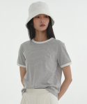 클로브(CLOVE) [24SS clove] Stripe Ringer T-Shirt (Melange Grey)