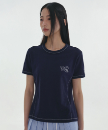 [24SS clove] Stitch Point T-Shirt (Navy)