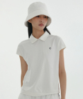 [24SS clove] Collar Cap Sleeve T-Shirt (White)