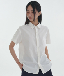[24SS clove] Seersucker Turn-up Shirt (White)