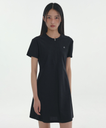 [24SS clove] Half Zip-Up Dress (Black)