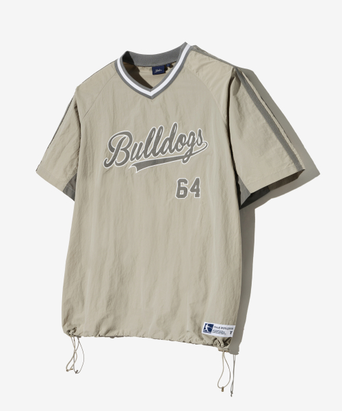 MUSINSA公式 | YALE BASEBALL SHORT-SLEEVE NYLON T-SHIRT IVORY/CHARCOAL