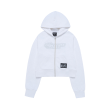 The Powerpuff Girls x acmedelavie Heart cut-out logo crop hoodie zip-up WHITE