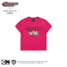 The Powerpuff Girls x acmedelavie logo crop t-shirts PINK