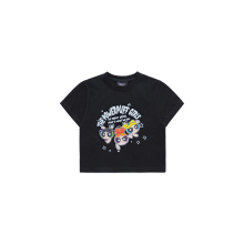 The Powerpuff Girls x acmedelavie crayon artwork crop t-shirts BLACK