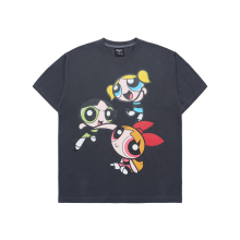 The Powerpuff Girls x acmedelavie big printing artwork t-shirts CHARCOAL