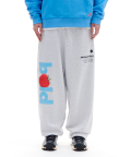 BOLD STRAWBERRY SWEAT PANTS (LIGHT GRAY)