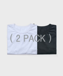 라운드 포켓 숏 슬리브 티셔츠_2Pack