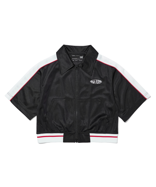 W BREATH CROP TRACK JACKET - BLACK