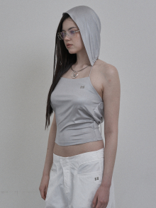 HALTER HOOD SLEEVELESS / SILVER