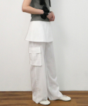 나나크루(NANA CREW) LINEN CARGO SKIRT PANTS - WHITE