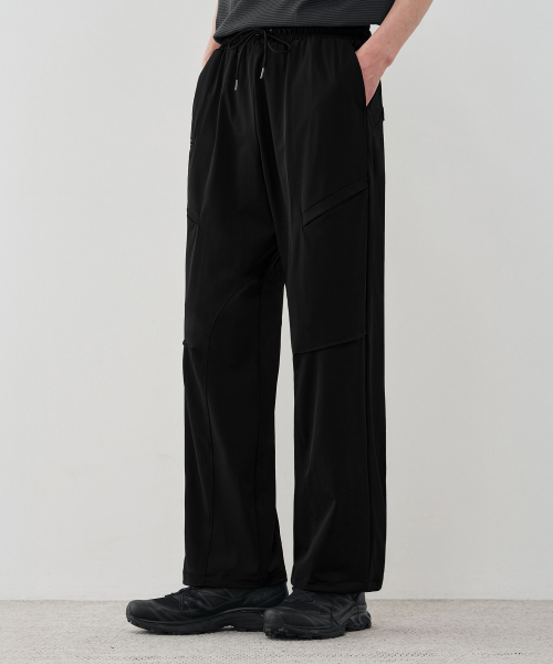 Легкие свободные брюки на завязках [BLACK]