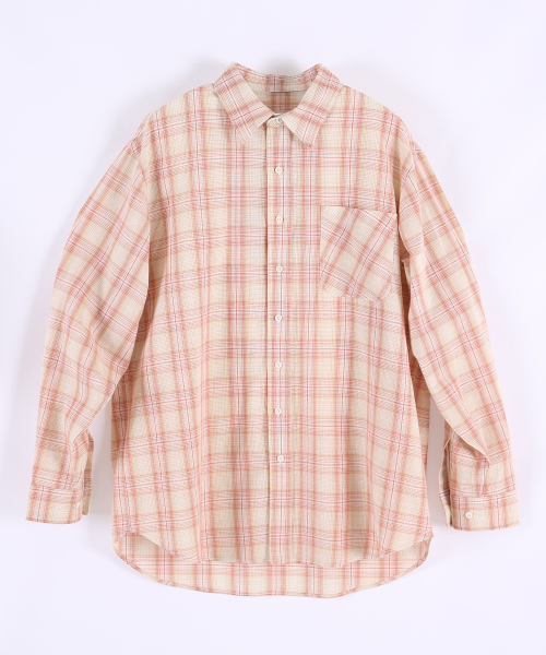 OVERSIZE VINTAGE CHECK SHIRT - RED