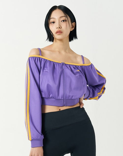 Женская олимпийка NY с открытыми плечами Purple