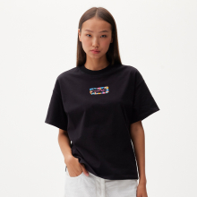 [UNISEX] 플레이 시즌 트로피컬 로고 티셔츠 - 블랙 HAU0004ATZBLK