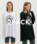 [2PACK] 오버핏 그래픽 L/S 티셔츠