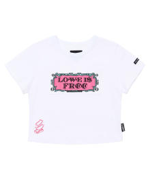 Love Is Free Cropped T-Shirt [WHITE]