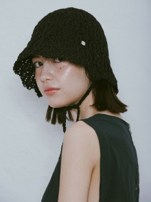 Crochet Bonnet in Black VX4MA311-10