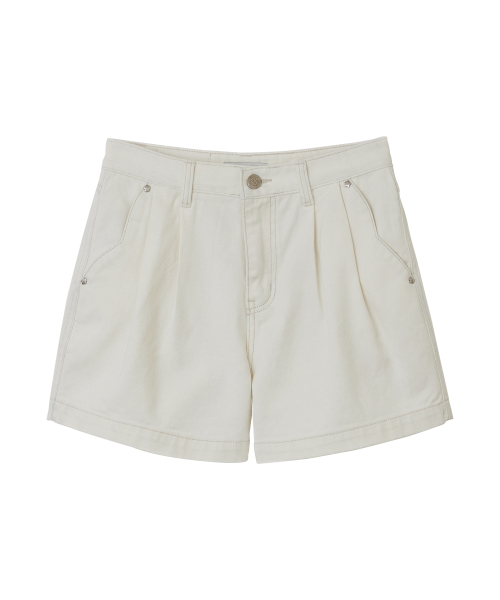 BALLOON DENIM SHORTS ivory