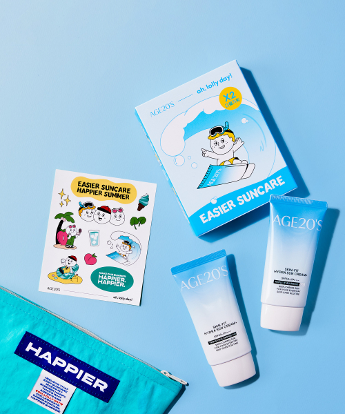 에이지투웨니스() [오롤리데이 에디션] 스킨핏 수분 선크림 플러스 50ml 1+1+스티커 기획세트 SPF50+ PA++++ 상품 이미지