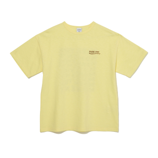 마크엠(MARKM) (W) WAVE SLOGAN GRAPHIC SLUB T-SHIRT-YELLOW 상품 이미지