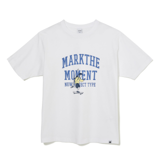 마크엠(MARKM) BIG SLOGAN BOARDER TSHIRT-WHITE 상품 이미지