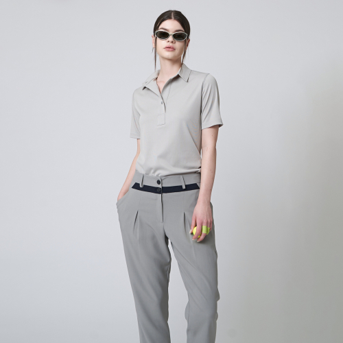 Топ с рубашечным воротником AW41TH09_Light Grey