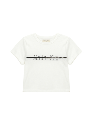 마뗑킴(MATIN KIM) LOGO CUTTED CROP TOP