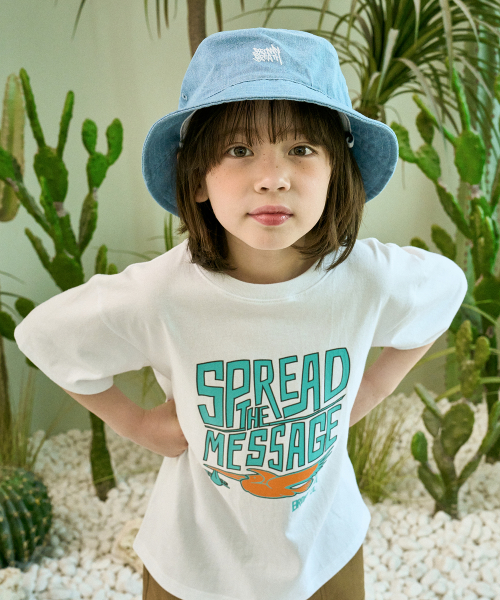 KIDS TAG DENIM BUCKET HAT - LIGHT BLUE