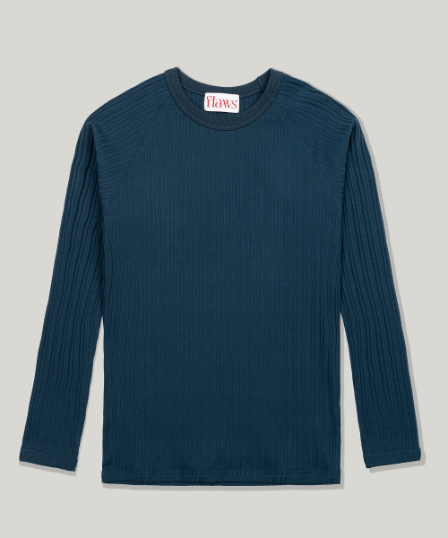 Ribbed Slim Long Sleeve [BLUISH GREEN]