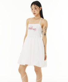 HEAVEN SEERSUCKER BALLOON ONEPIECE (WHITE)