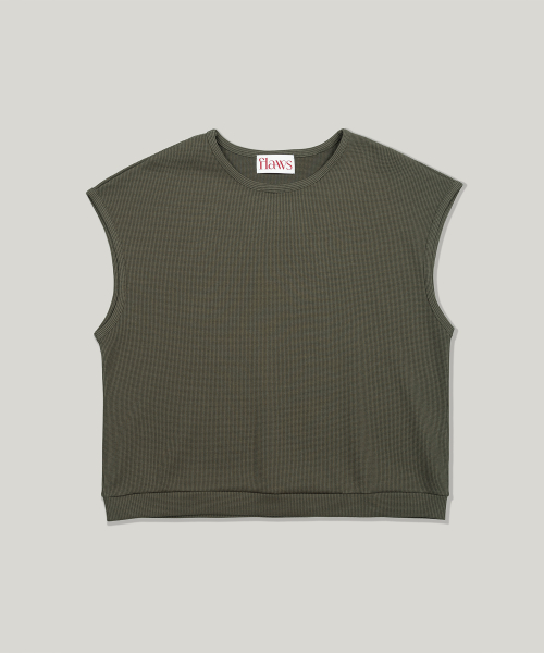Soft Waffle Sleeveless [KHAKI]