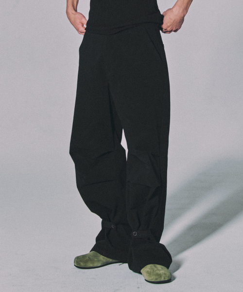 Flare Button Pants [BLACK]